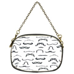 Mustache Man Black Hair Chain Purses (one Side)  by Mariart