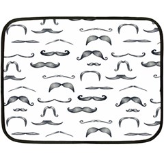 Mustache Man Black Hair Fleece Blanket (mini) by Mariart