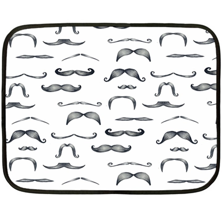 Mustache Man Black Hair Fleece Blanket (Mini)