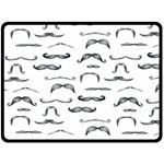 Mustache Man Black Hair Fleece Blanket (Large)  80 x60  Blanket Front