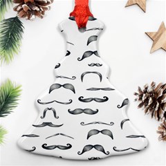 Mustache Man Black Hair Christmas Tree Ornament (two Sides) by Mariart