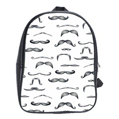 Mustache Man Black Hair School Bags (xl)  by Mariart