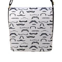 Mustache Man Black Hair Flap Messenger Bag (l) 