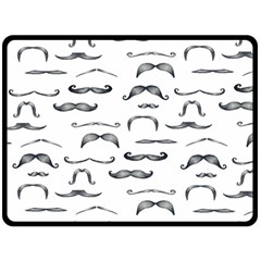 Mustache Man Black Hair Double Sided Fleece Blanket (large)  by Mariart