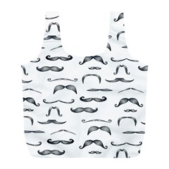 Mustache Man Black Hair Full Print Recycle Bags (l)  by Mariart