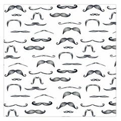 Mustache Man Black Hair Large Satin Scarf (square)