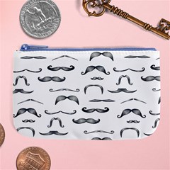 Mustache Man Black Hair Large Coin Purse