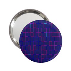 Grid Lines Square Pink Cyan Purple Blue Squares Lines Plaid 2 25  Handbag Mirrors