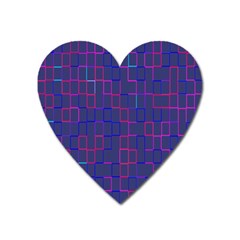 Grid Lines Square Pink Cyan Purple Blue Squares Lines Plaid Heart Magnet by Mariart