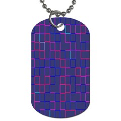 Grid Lines Square Pink Cyan Purple Blue Squares Lines Plaid Dog Tag (two Sides) by Mariart