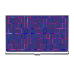 Grid Lines Square Pink Cyan Purple Blue Squares Lines Plaid Business Card Holders