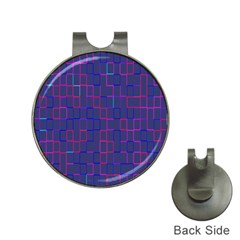 Grid Lines Square Pink Cyan Purple Blue Squares Lines Plaid Hat Clips With Golf Markers by Mariart