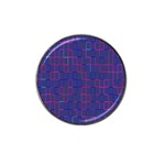 Grid Lines Square Pink Cyan Purple Blue Squares Lines Plaid Hat Clip Ball Marker Front