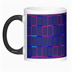 Grid Lines Square Pink Cyan Purple Blue Squares Lines Plaid Morph Mugs