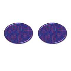 Grid Lines Square Pink Cyan Purple Blue Squares Lines Plaid Cufflinks (oval) by Mariart