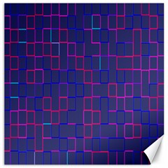 Grid Lines Square Pink Cyan Purple Blue Squares Lines Plaid Canvas 12  X 12   by Mariart