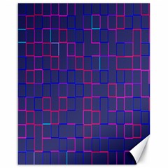 Grid Lines Square Pink Cyan Purple Blue Squares Lines Plaid Canvas 16  X 20   by Mariart