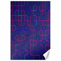 Grid Lines Square Pink Cyan Purple Blue Squares Lines Plaid Canvas 20  X 30   by Mariart