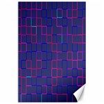 Grid Lines Square Pink Cyan Purple Blue Squares Lines Plaid Canvas 24  x 36  23.35 x34.74  Canvas - 1