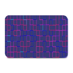 Grid Lines Square Pink Cyan Purple Blue Squares Lines Plaid Plate Mats by Mariart