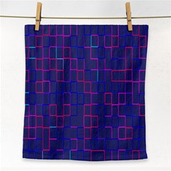 Grid Lines Square Pink Cyan Purple Blue Squares Lines Plaid Face Towel by Mariart