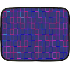 Grid Lines Square Pink Cyan Purple Blue Squares Lines Plaid Fleece Blanket (mini) by Mariart