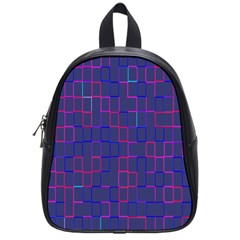 Grid Lines Square Pink Cyan Purple Blue Squares Lines Plaid School Bags (small)  by Mariart