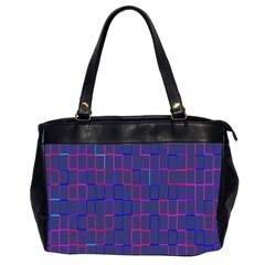 Grid Lines Square Pink Cyan Purple Blue Squares Lines Plaid Office Handbags (2 Sides)  by Mariart