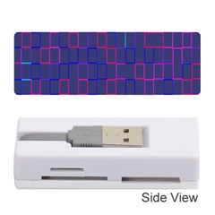 Grid Lines Square Pink Cyan Purple Blue Squares Lines Plaid Memory Card Reader (stick)  by Mariart