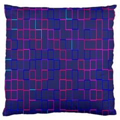 Grid Lines Square Pink Cyan Purple Blue Squares Lines Plaid Large Cushion Case (one Side) by Mariart