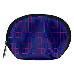 Grid Lines Square Pink Cyan Purple Blue Squares Lines Plaid Accessory Pouches (medium)  by Mariart