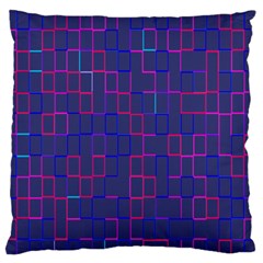 Grid Lines Square Pink Cyan Purple Blue Squares Lines Plaid Standard Flano Cushion Case (two Sides) by Mariart