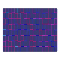 Grid Lines Square Pink Cyan Purple Blue Squares Lines Plaid Double Sided Flano Blanket (large)  by Mariart