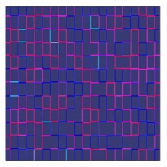 Grid Lines Square Pink Cyan Purple Blue Squares Lines Plaid Large Satin Scarf (square) by Mariart