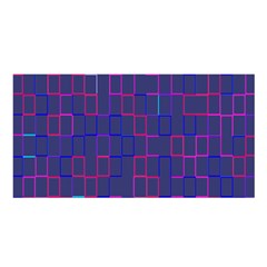 Grid Lines Square Pink Cyan Purple Blue Squares Lines Plaid Satin Shawl by Mariart