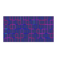 Grid Lines Square Pink Cyan Purple Blue Squares Lines Plaid Satin Wrap by Mariart