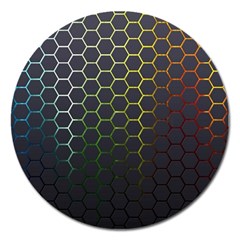 Hexagons Honeycomb Magnet 5  (round) by Mariart