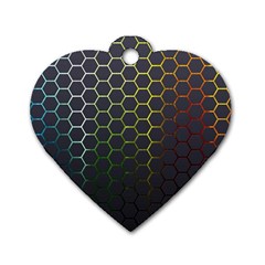 Hexagons Honeycomb Dog Tag Heart (two Sides) by Mariart