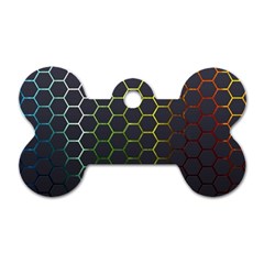 Hexagons Honeycomb Dog Tag Bone (one Side) by Mariart