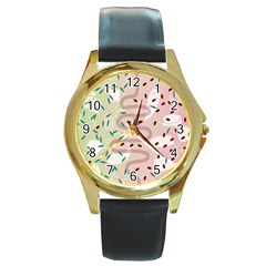 Gut Story Round Gold Metal Watch