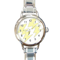 Lightning Yellow Round Italian Charm Watch