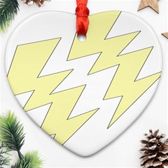 Lightning Yellow Ornament (heart) by Mariart