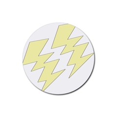 Lightning Yellow Rubber Coaster (round)  by Mariart