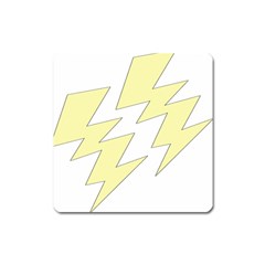 Lightning Yellow Square Magnet by Mariart