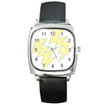 Lightning Yellow Square Metal Watch Front