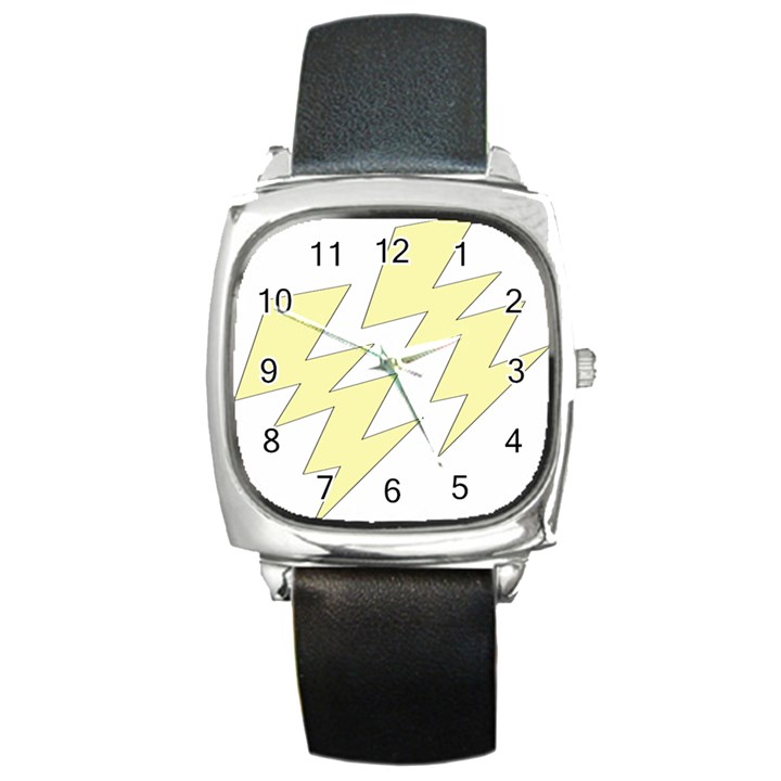 Lightning Yellow Square Metal Watch