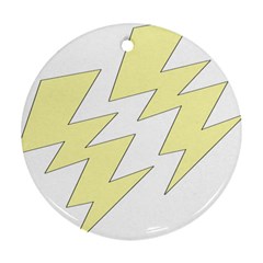 Lightning Yellow Round Ornament (two Sides) by Mariart