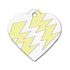 Lightning Yellow Dog Tag Heart (two Sides)