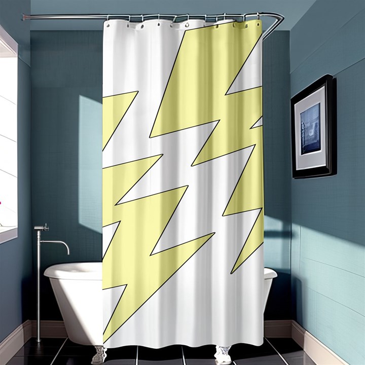 Lightning Yellow Shower Curtain 36  x 72  (Stall) 