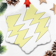 Lightning Yellow Snowflake Ornament (two Sides) by Mariart